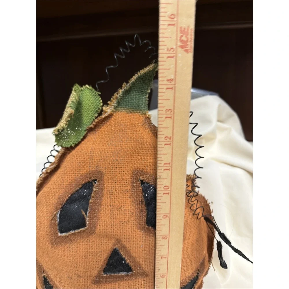 Vintage Halloween Burlap Pumpkin Jack O Lantern Halloween Decor